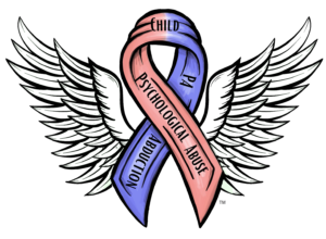 Ribbon with wings for child psychological abuse and parental alienation survivor awareness